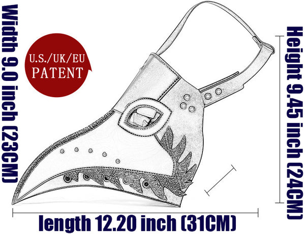DEEPKEE original nubuck handmade full-grain genuine leather cowhide bag DEEPKEE cosplay Spot plague long beak doctor mask #FPBM056