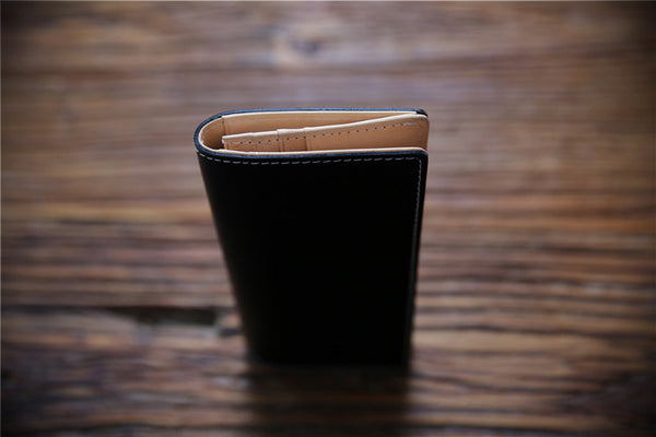 DEEPKEE original nubuck handmade full-grain genuine leather cowhide bag Handmade Personalized harley Leather Bifold Wallet #125_1