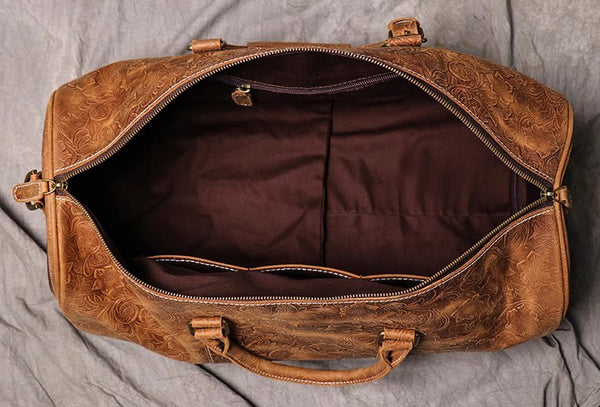 DEEPKEE original nubuck handmade full-grain genuine leather cowhide bag DEEPKEE LEATHER | Sheridan Style Duffle Bag No.30009-5