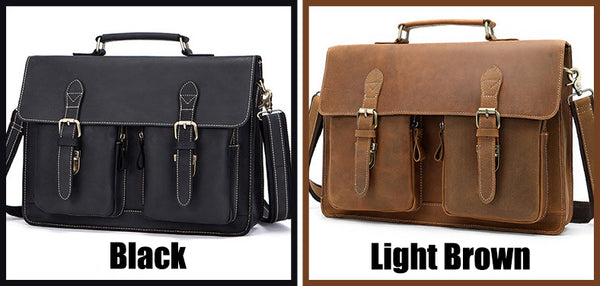 DEEPKEE original nubuck handmade full-grain genuine leather cowhide bag The Classic cowhide men's handbag briefcase #9033