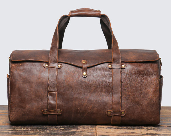 DEEPKEE original nubuck handmade full-grain genuine leather cowhide bag Marty Nubuck Duffle Bag No.S1618