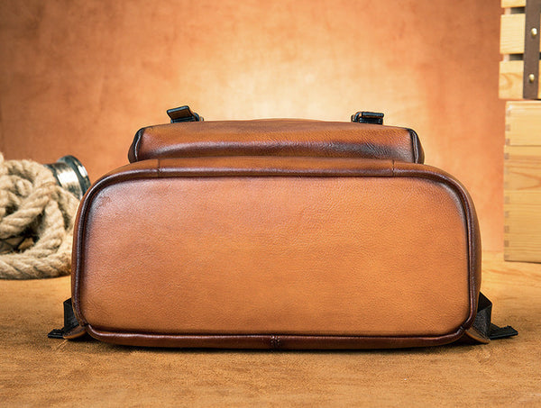 DEEPKEE original nubuck handmade full-grain genuine leather cowhide bag Jock Leather Loiter Backpack No2247