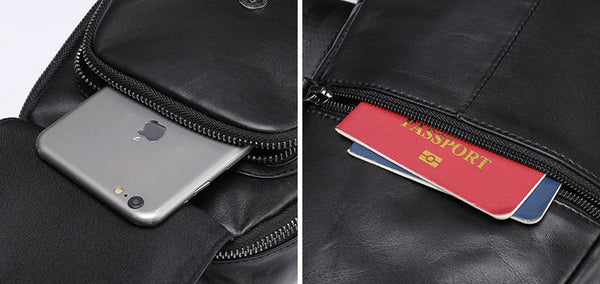 DEEPKEE original nubuck handmade full-grain genuine leather cowhide bag DEEPKEE LEATHER | Genuine Chest Crossbody Sling Bags NO.7589