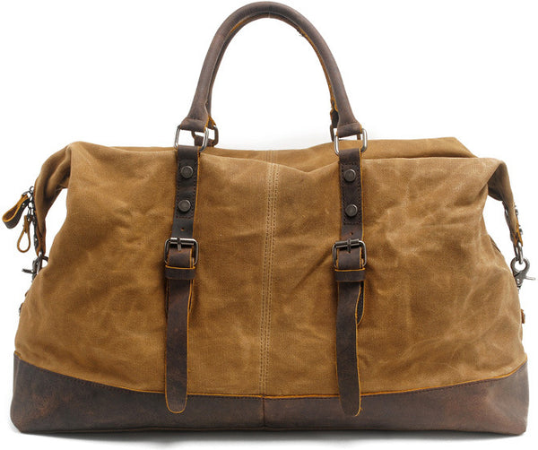 DEEPKEE original nubuck handmade full-grain genuine leather cowhide bag Canvas Travel Bag Weekender Bag #831-2K