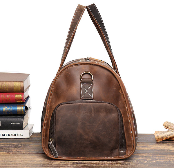 DEEPKEE original nubuck handmade full-grain genuine leather cowhide bag Jerome CONTRAST WEEKEND BAG No.30168