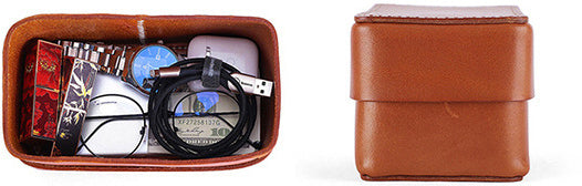 DEEPKEE original nubuck handmade full-grain genuine leather cowhide bag Jewelry Watch Leather Organizer #K067