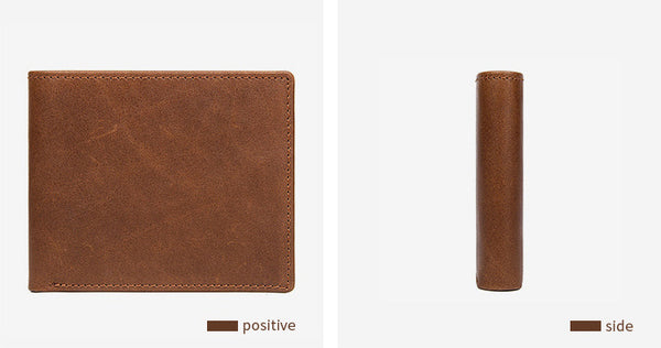 DEEPKEE original nubuck handmade full-grain genuine leather cowhide bag Best Brown Bifold Leather Mens Wallet Slim Wallet Driver's License Wallet for Men 8029