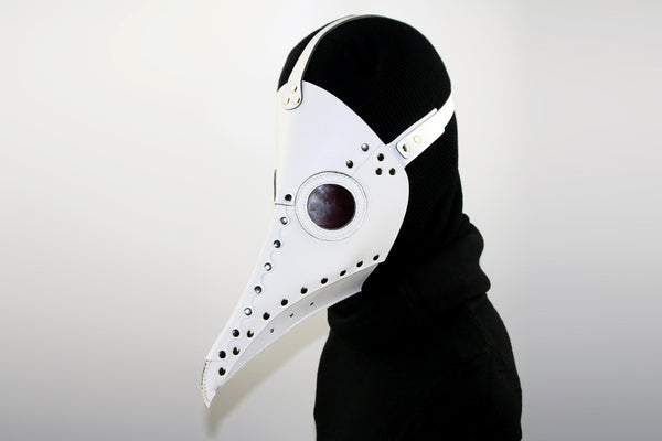 DEEPKEE original nubuck handmade full-grain genuine leather cowhide bag Fancy Plague Doctor Mask Birds Mouth Long Nose Dress Up #HG083