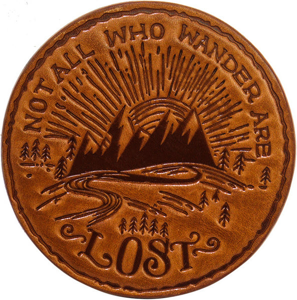 DEEPKEE original nubuck handmade full-grain genuine leather cowhide bag Cowhide Coffee Coaster, motorcycle style tea coaster #487841