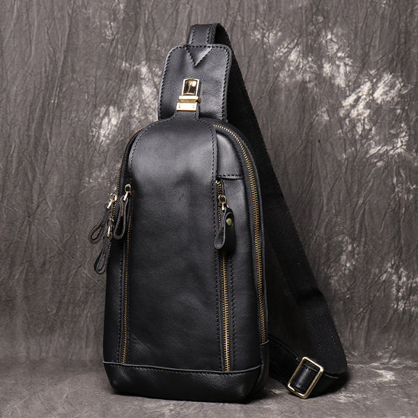 DEEPKEE original nubuck handmade full-grain genuine leather cowhide bag Packers Close-fitting Chest Bag No.30248