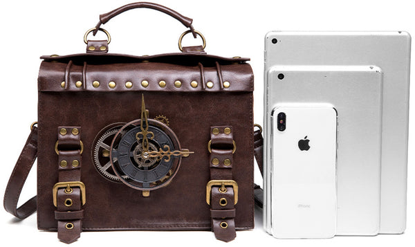 DEEPKEE original nubuck handmade full-grain genuine leather cowhide bag Punk industrial cross-body bag #BG028