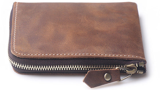 DEEPKEE original nubuck handmade full-grain genuine leather cowhide bag DEEPKEEE HANDMADE | Kay Lite Shorter Leather Wallet No.192