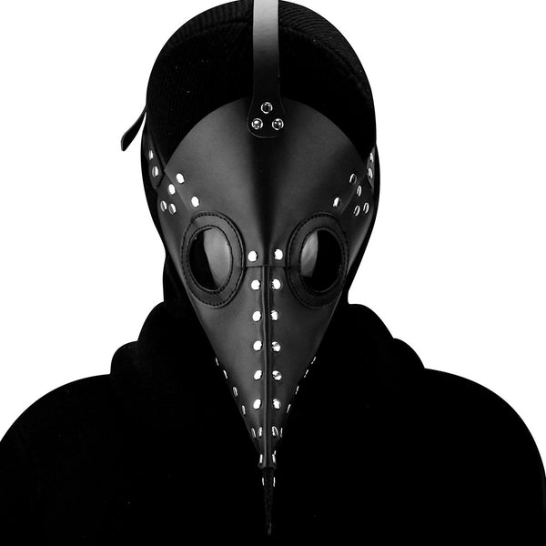 DEEPKEE original nubuck handmade full-grain genuine leather cowhide bag Fancy Plague Doctor Mask Birds Mouth Long Nose Dress Up #HG083