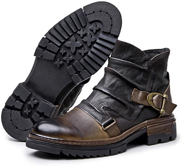 DEEPKEE original nubuck handmade full-grain genuine leather cowhide bag DEEPKE Leather Black Shoes Mens Shoes 209010