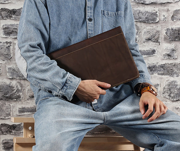 DEEPKEE original nubuck handmade full-grain genuine leather cowhide bag Suitable for 13.3-inch MacBookPro/Air Leather Vintage Laptop Protective Case #2117