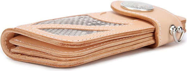 DEEPKEE original nubuck handmade full-grain genuine leather cowhide bag DEEPKEE Handmade Python Leather Bifold Wallet #59895