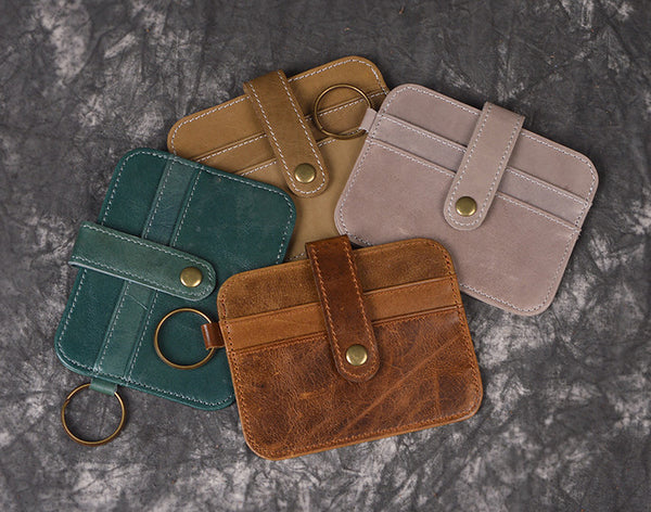 DEEPKEE original nubuck handmade full-grain genuine leather cowhide bag DEEPKEEE HANDMADE | Aged Style Basic Card Holder No.J032