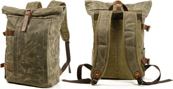 DEEPKEE original nubuck handmade full-grain genuine leather cowhide bag Doug Mountaineering Backpack #9721