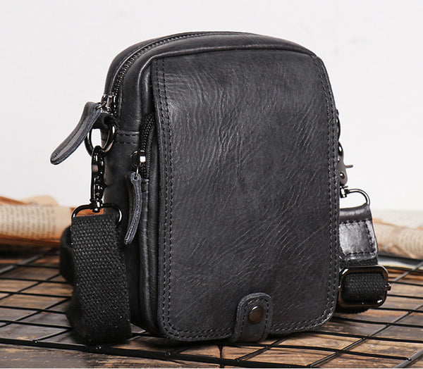 DEEPKEE original nubuck handmade full-grain genuine leather cowhide bag 2 in 1 Shoulder Bag,Genuine Leather Crossbody Waist Belt Bag No.8133