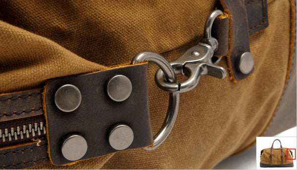 DEEPKEE original nubuck handmade full-grain genuine leather cowhide bag Canvas Travel Bag Weekender Bag #831-2K