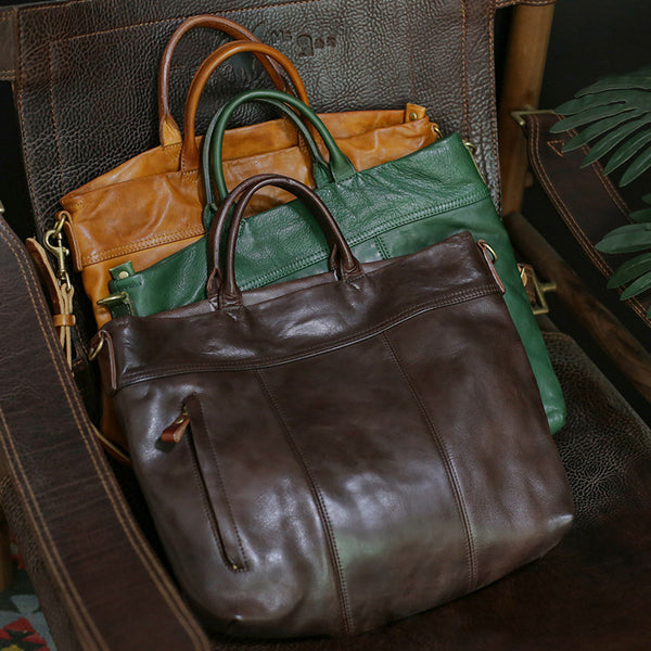 DEEPKEE original nubuck handmade full-grain genuine leather cowhide bag VOYAGER SHOPPER TOTE/ horsehide BRIEFCASES No.31008