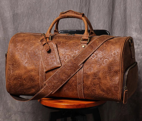 DEEPKEE original nubuck handmade full-grain genuine leather cowhide bag DEEPKEE LEATHER | Sheridan Style Duffle Bag No.30009-5