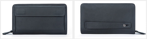 DEEPKEE original nubuck handmade full-grain genuine leather cowhide bag Deepkee Cowhide Single/Double-Layered Zip Wallet #9069