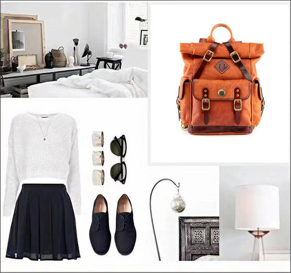 DEEPKEE original nubuck handmade full-grain genuine leather cowhide bag DEEPKEE leather handmade backpack 2017982