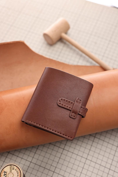 DEEPKEE original nubuck handmade full-grain genuine leather cowhide bag DIY Leather Wallet - Handmade Material Kit No.DC005