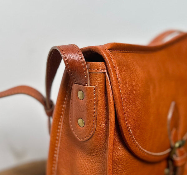 DEEPKEE original nubuck handmade full-grain genuine leather cowhide bag Leather Saddle Satchel Bag #1109