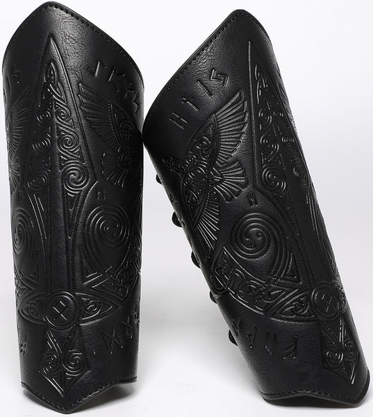 DEEPKEE original nubuck handmade full-grain genuine leather cowhide bag DEEPKEE Pirate Knights PU Lace-Up Wristband Arm Guards  FAS050