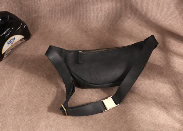 DEEPKEE original nubuck handmade full-grain genuine leather cowhide bag Leather Fanny Packs Waist Bag #2021