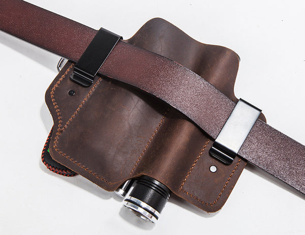 DEEPKEE original nubuck handmade full-grain genuine leather cowhide bag Outdoor Equipment EDC Tactical Tool Holster #C71