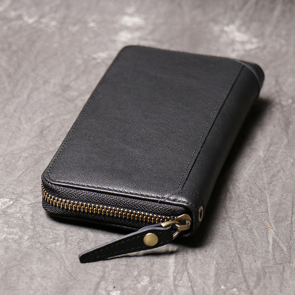 DEEPKEE original nubuck handmade full-grain genuine leather cowhide bag DEEPKEE HANDMADE | Leather Rectangular Clutch Purse Wallet No.J028