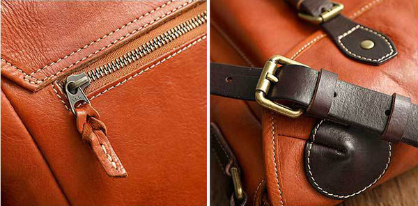 DEEPKEE original nubuck handmade full-grain genuine leather cowhide bag Handmade Vegetable Tanned Leather Cowhide Bag Crossbody #32043