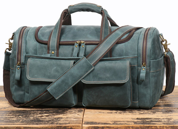 DEEPKEE original nubuck handmade full-grain genuine leather cowhide bag The Cambridge Travel Luggage Bag #0571-1