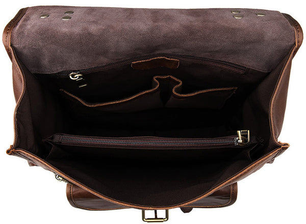 DEEPKEE original nubuck handmade full-grain genuine leather cowhide bag The Mahi Leather Backpack #7283