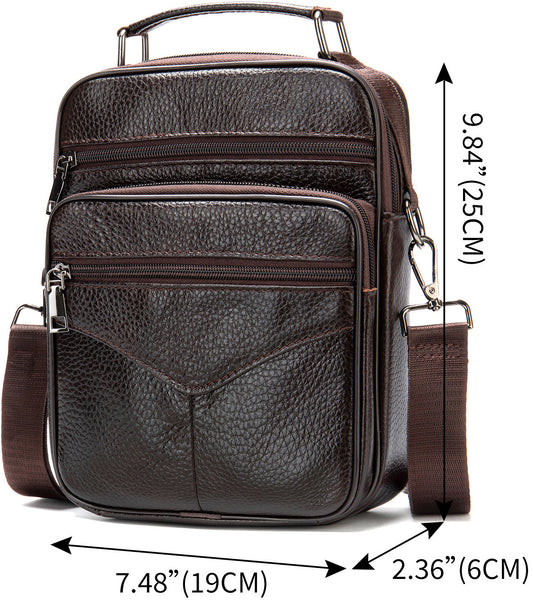 DEEPKEE original nubuck handmade full-grain genuine leather cowhide bag Genuine Leather Vintage Cowhide Crossbody Bag #6042