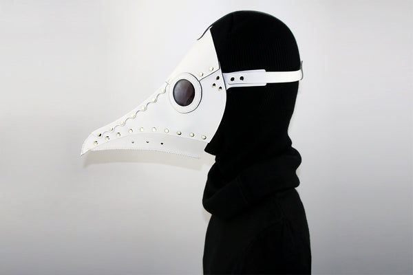 DEEPKEE original nubuck handmade full-grain genuine leather cowhide bag Fancy Plague Doctor Mask Birds Mouth Long Nose Dress Up #HG083
