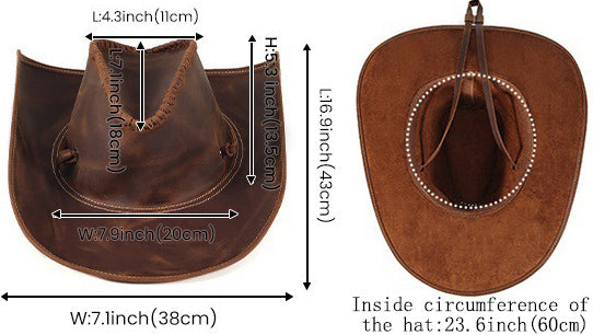 DEEPKEE original nubuck handmade full-grain genuine leather cowhide bag DEEPKEE shop brown leather hat 3040