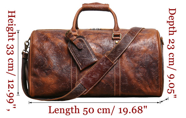 DEEPKEE original nubuck handmade full-grain genuine leather cowhide bag DEEPKEE LEATHER | Sheridan Style Duffle Bag No.30009-5