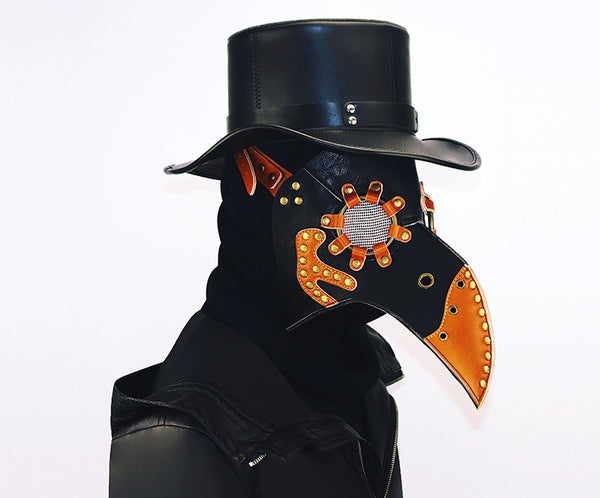 DEEPKEE original nubuck handmade full-grain genuine leather cowhide bag PLAGUE DR. STEAMPUNK #HG65007