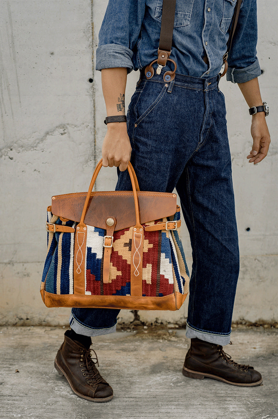 DEEPKEE original nubuck handmade full-grain genuine leather cowhide bag Deepkee Turkish Handmade Wool Rug Replica Kelly Cowhide Bag #30096