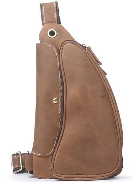 DEEPKEE original nubuck handmade full-grain genuine leather cowhide bag Theodoric Sports shoulder bag No.J090