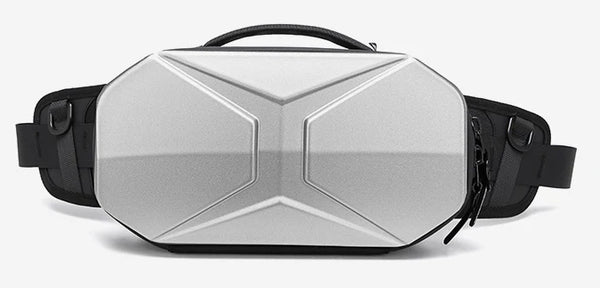 DEEPKEE original nubuck handmade full-grain genuine leather cowhide bag Sling Bag Hard Shell Crossbody Bag Waterproof Short Trip USB Charging Port Teenage 10L No.9509