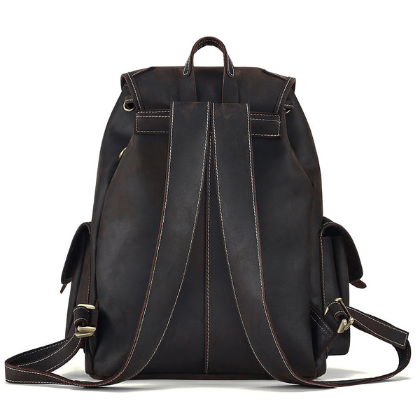 DEEPKEE original nubuck handmade full-grain genuine leather cowhide bag The DEEPKEE Vacationer Backpack #6643