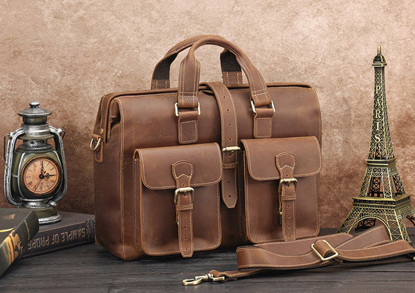 DEEPKEE original nubuck handmade full-grain genuine leather cowhide bag TOP GRAIN LEATHER BRIEFCASE BAG #3133