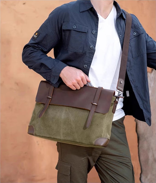 DEEPKEE original nubuck handmade full-grain genuine leather cowhide bag Basis Briefcase Messenger Bags #2167K