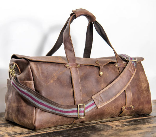DEEPKEE original nubuck handmade full-grain genuine leather cowhide bag Marty Nubuck Duffle Bag No.S1618