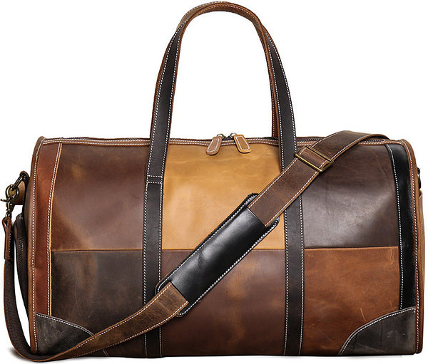 DEEPKEE original nubuck handmade full-grain genuine leather cowhide bag Jerome CONTRAST WEEKEND BAG No.30168